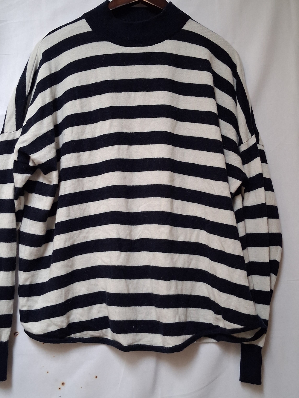 Madewell Black and White Striped Crewneck Sweater